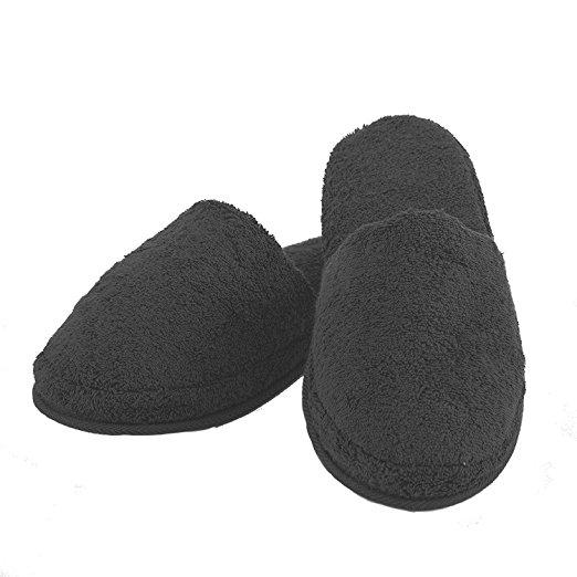 Turkish Terry Slippers, Medium and Large, White, Navy, Pink, Lavender, Steel, Black, Charcoal - Soft & Plush Comfortable Lounging