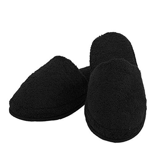 Turkish Terry Slippers, Medium and Large, White, Navy, Pink, Lavender, Steel, Black, Charcoal - Soft & Plush Comfortable Lounging