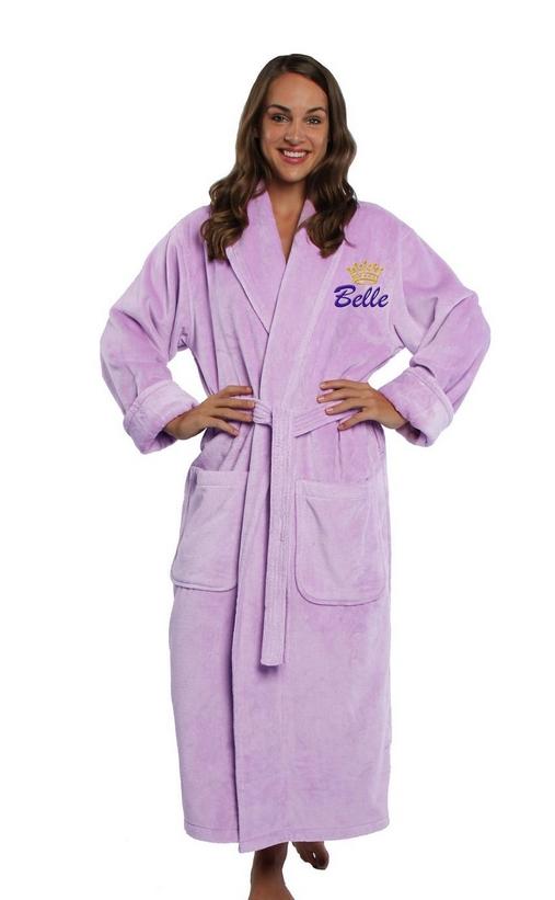 Personalized Terry/Velour Shawl Bathrobe Full Ankle Length , Parador® Embroidered Bath Robe, Monogrammed 100% Combed Pure Turkish Cotton