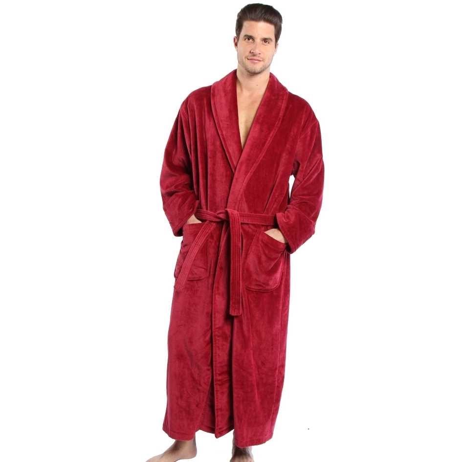 Personalized Terry/Velour Shawl Bathrobe Full Ankle Length , Parador® Embroidered Bath Robe, Monogrammed 100% Combed Pure Turkish Cotton