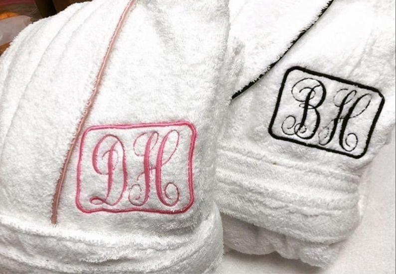 2nd Anniversary Cotton Gift for Couples, Personalized and Monogrammed 100% Cotton Majerit Robe | Made in Turkey, Couples Gift