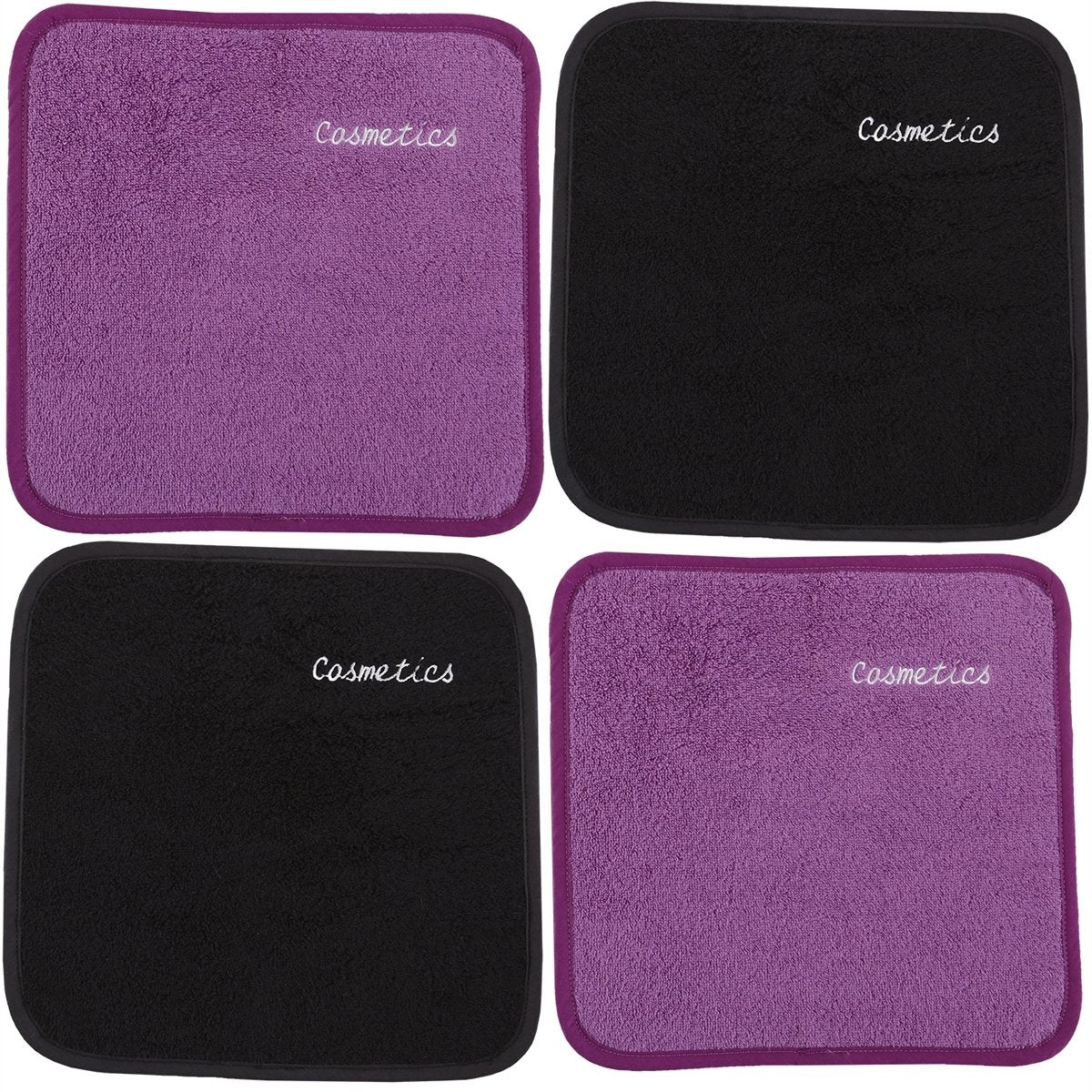 Parador® Chic Embroidered Cosmetics Removal Facecloths Set of 4, Embroidered Makeup Towels 13