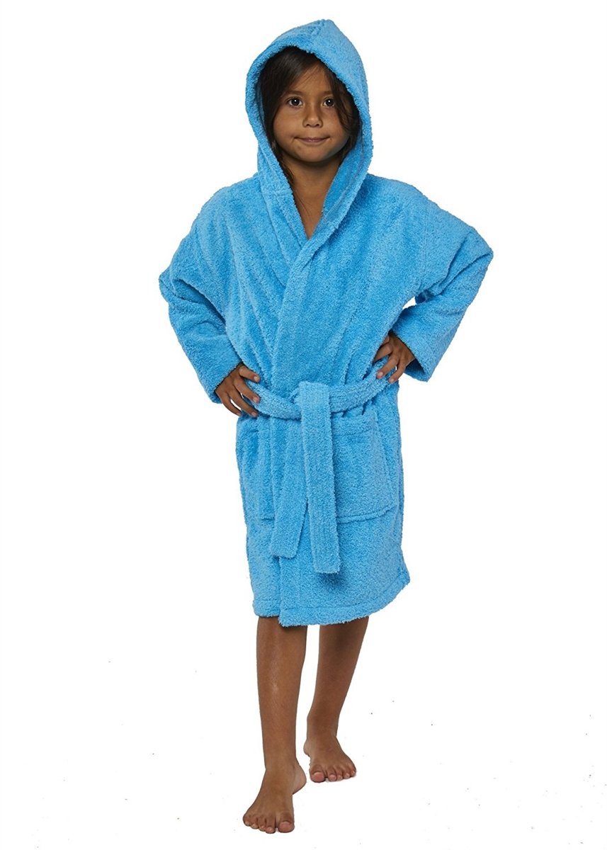 Parador Hooded Terry Kids Bath Robe - Aqua