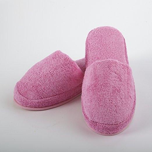 Turkish Terry Slippers, Medium and Large, White, Navy, Pink, Lavender, Steel, Black, Charcoal - Soft & Plush Comfortable Lounging