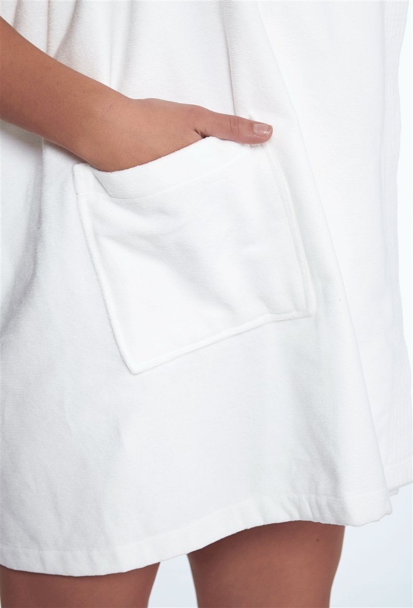 Turkish Personalized Luxury Spa Wrap, Bridesmaid Gift Terry/Velour, Parador® 100% Cotton | White Monogrammed Sauna Kilt