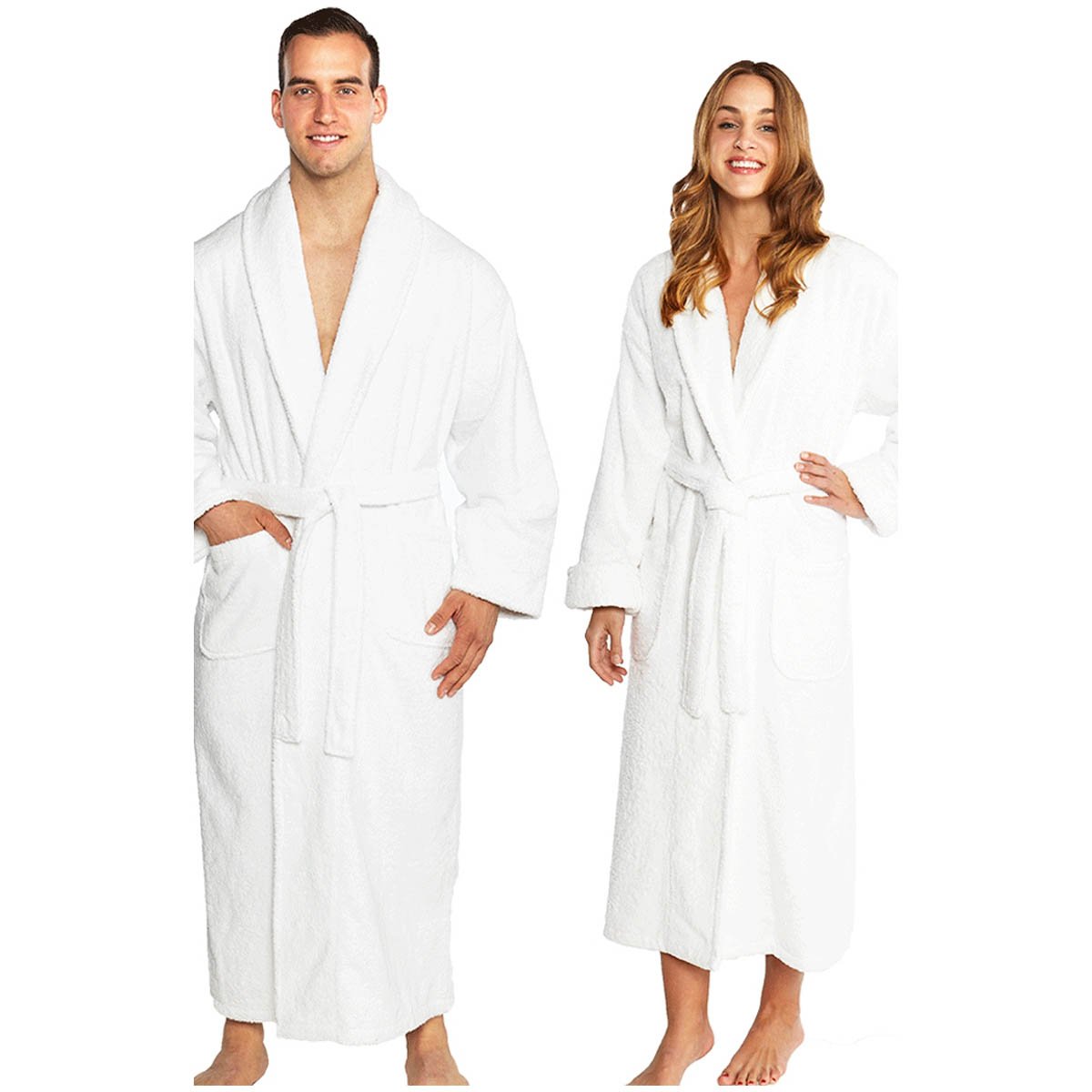 Personalized Full Ankle Length Terry Shawl Bathrobe, Embroidered Bath Robe, Monogrammed Shawl Bathrobe, 100% Combed Pure Turkish Cotton